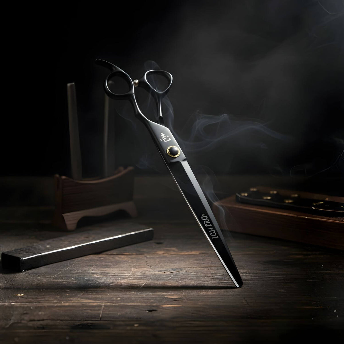 Ichiro Matte Black Hair Cutting Shears in Japan Studio traditional craftsmanship for hair scissors (SKU: ICH-MTB-C50 ) (SKU: ICH-MTB-S50) (SKU: ICH-MTB-MR5050)