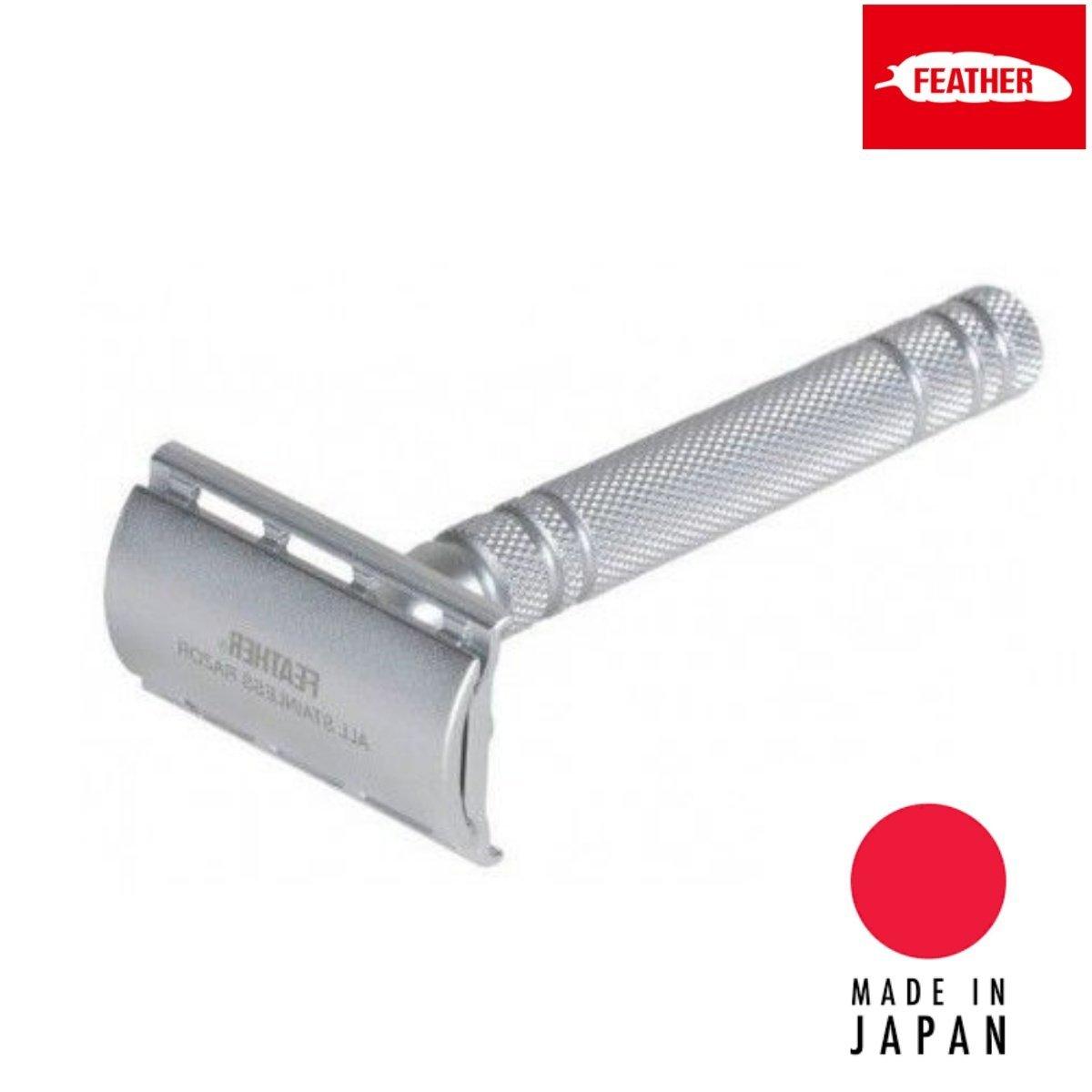AS - D2 Stainless Steel Safety Razor: FEATHER Safety Razor Japan - Feather - Japan Scissors USA (SKU: RAFAS-D2)
