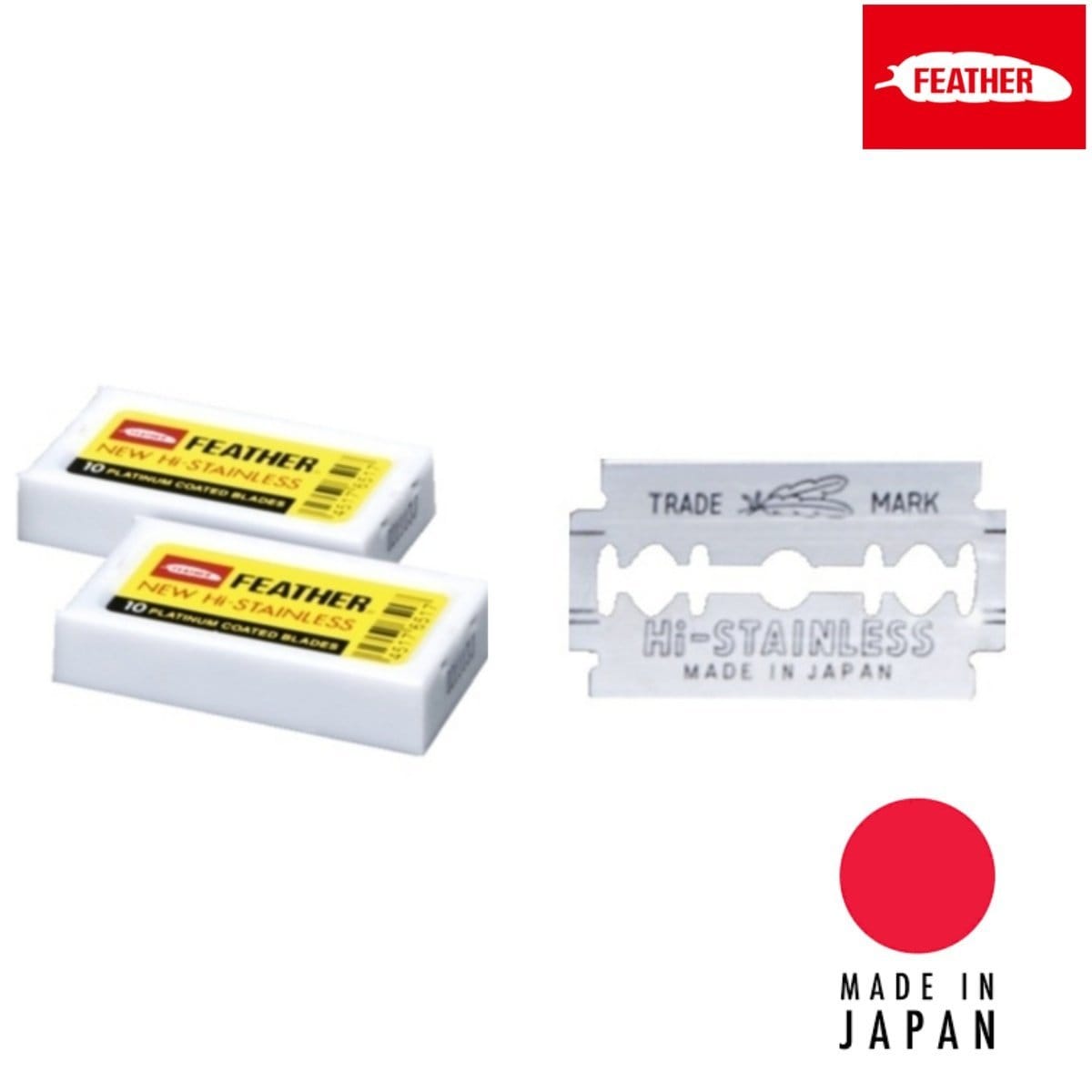 Feather Japan HI - STAINLESS Double Edge Replacement Blade - Feather - Japan Scissors USA (SKU: BLFD20)