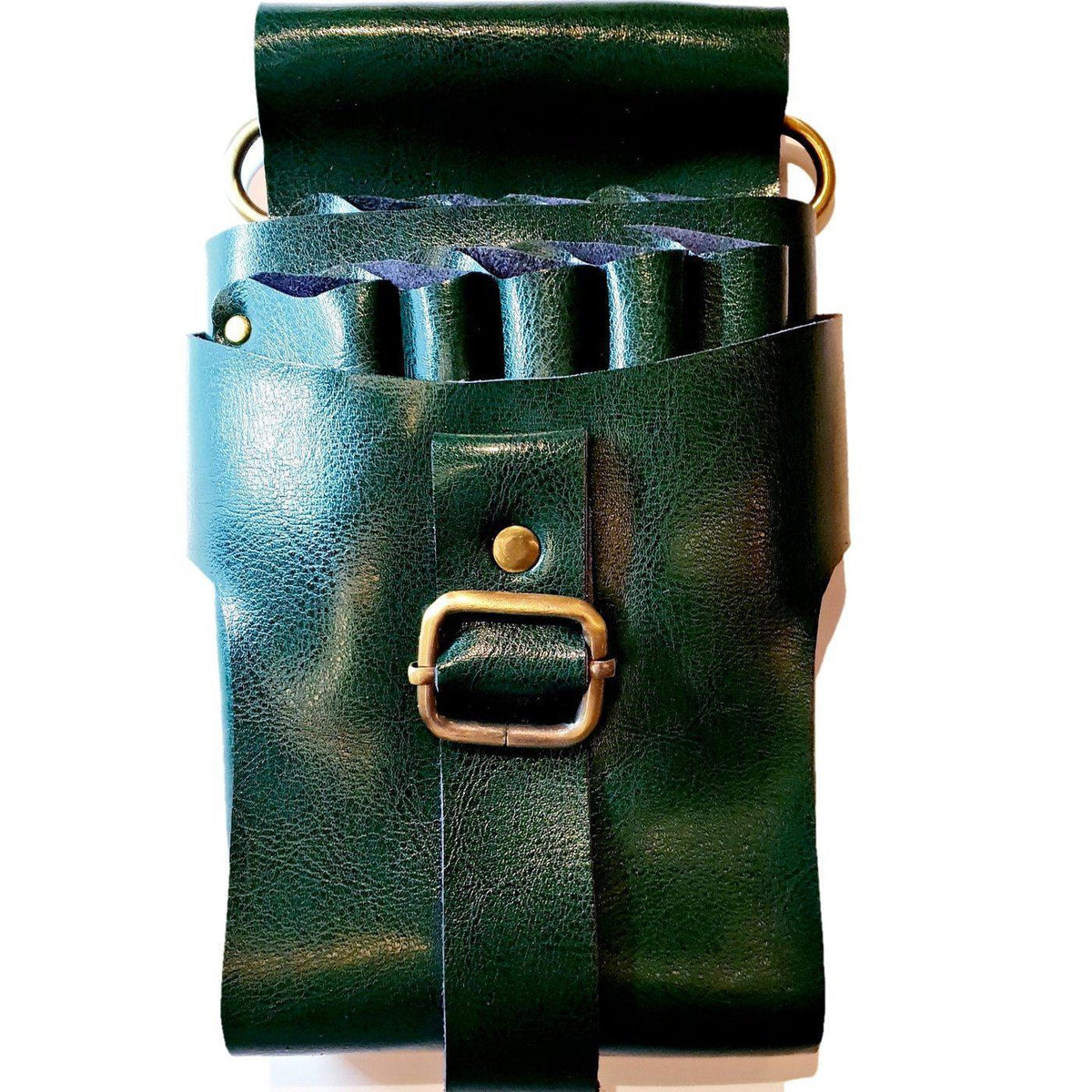 Green Leather Scissors Holster: Premium Hairdressing Holster - Japan Scissors - Japan Scissors USA