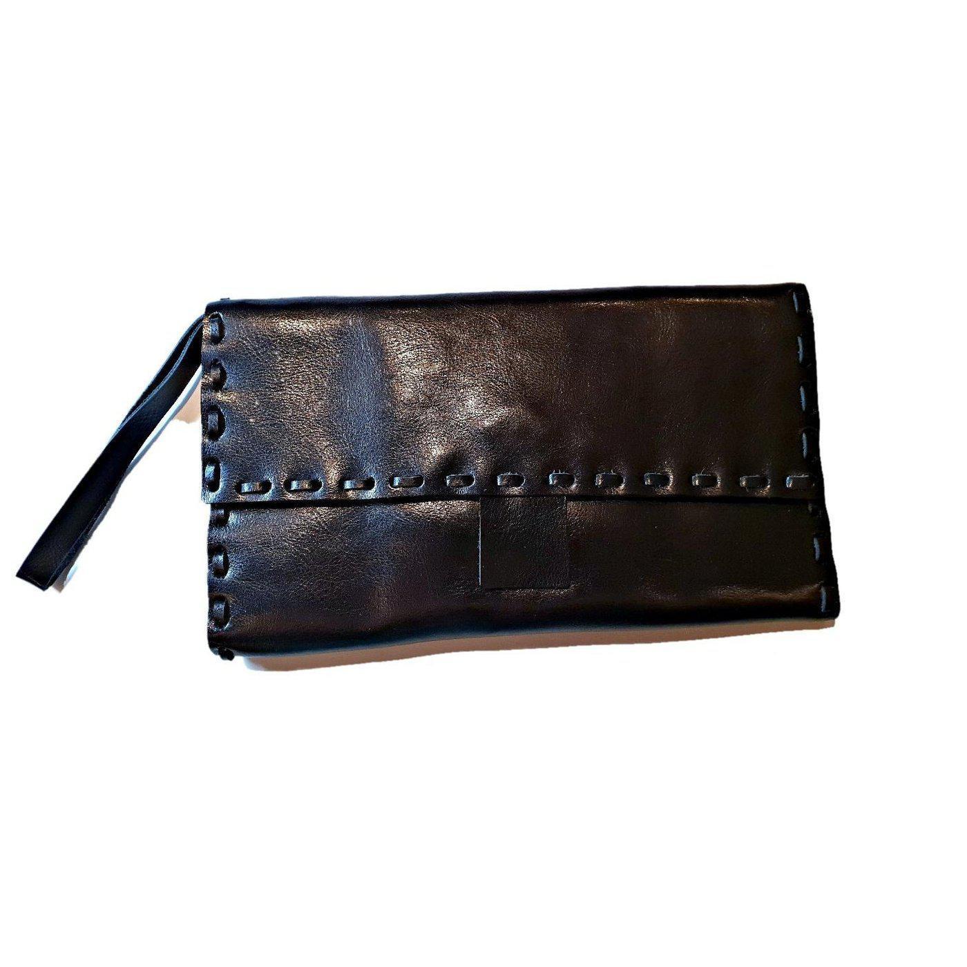 Stylish Black Cowhide Leather Scissor Wallet: Protects 5 Scissors - Japan Scissors USA