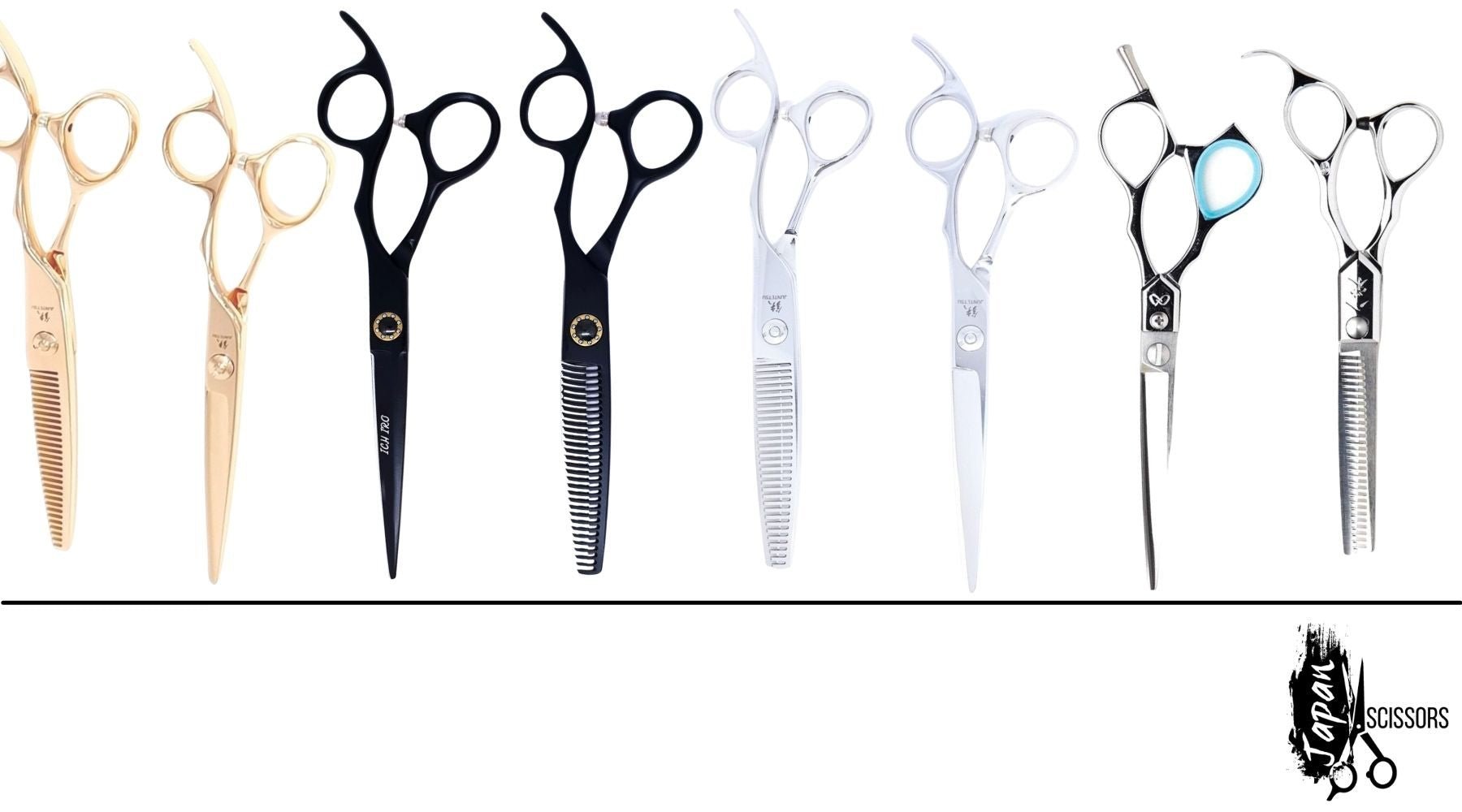 9PCS Barber Scissors Hairdressing Scissors Set Black Pro Scissors