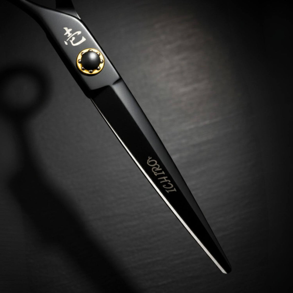 Ichiro Matte Black Hair Cutting Shears Blade Close Up (SKU: ICH-MTB-C50 ) (SKU: ICH-MTB-S50)   (SKU: ICH-MTB-MR5050)