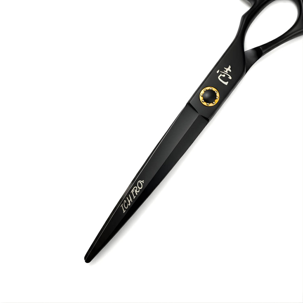 Ichiro Matte Black Hair Cutting Shears blade close up (SKU: ICH-MTB-C50 ) 