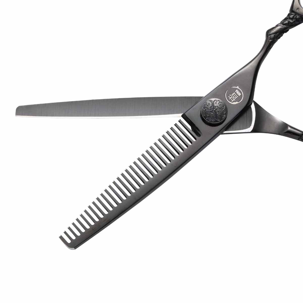 Mina Ash Black Hair Cutting & Thinning Shear Set