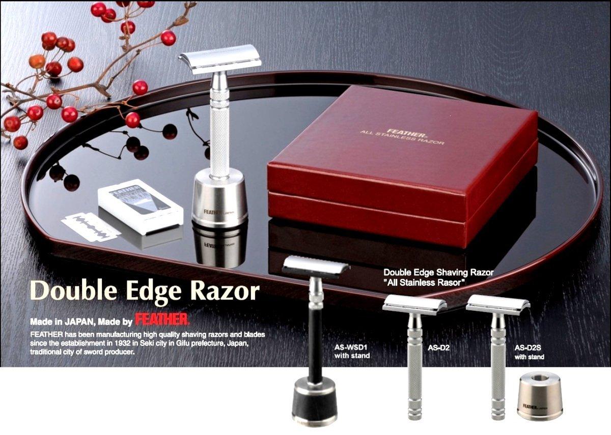 AS - D2 Stainless Steel Safety Razor: FEATHER Safety Razor Japan - Feather - Japan Scissors USA