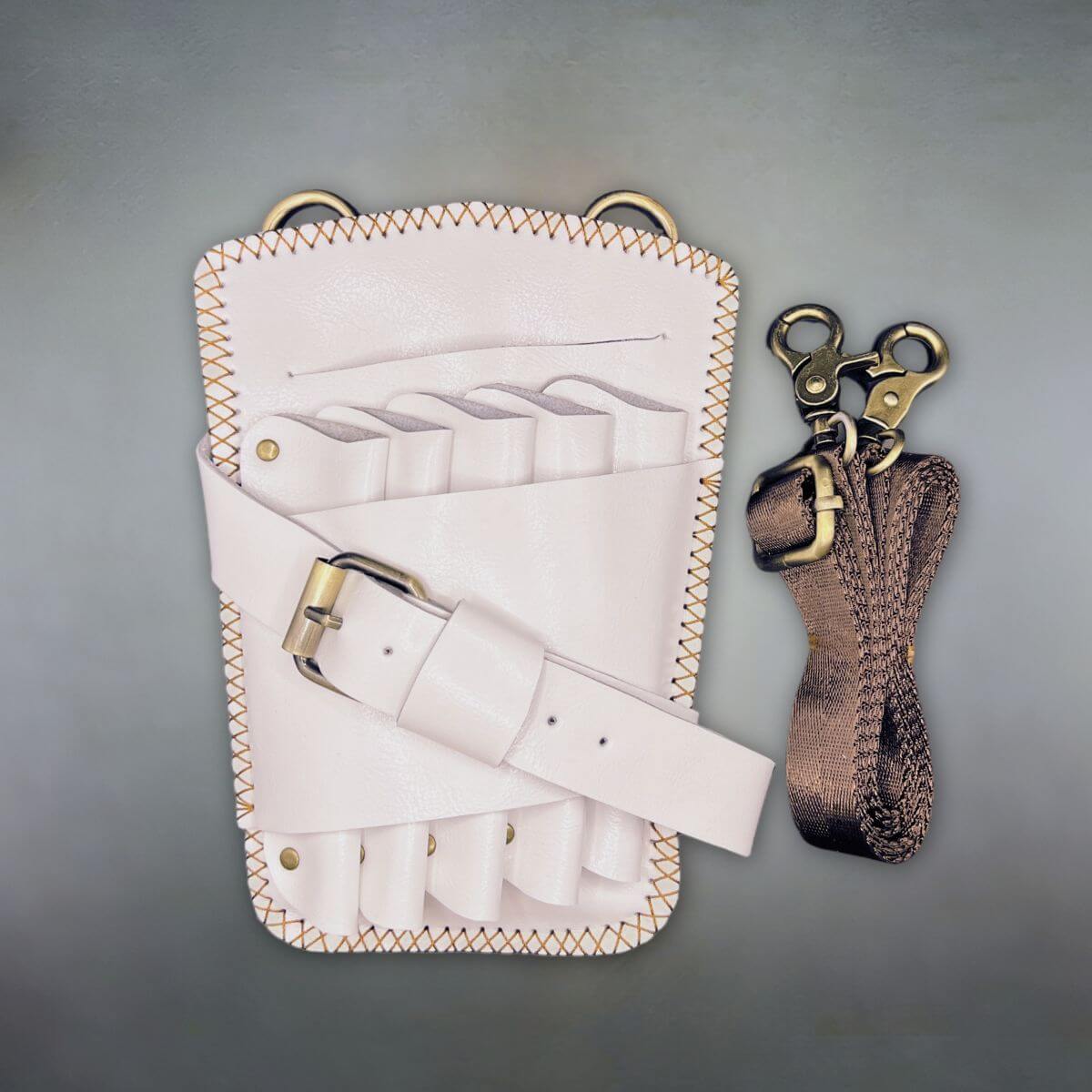 Juntetsu Artisan White Holster - 5 Professional Scissors (SKU: JUN-ARTWHT-5PC)