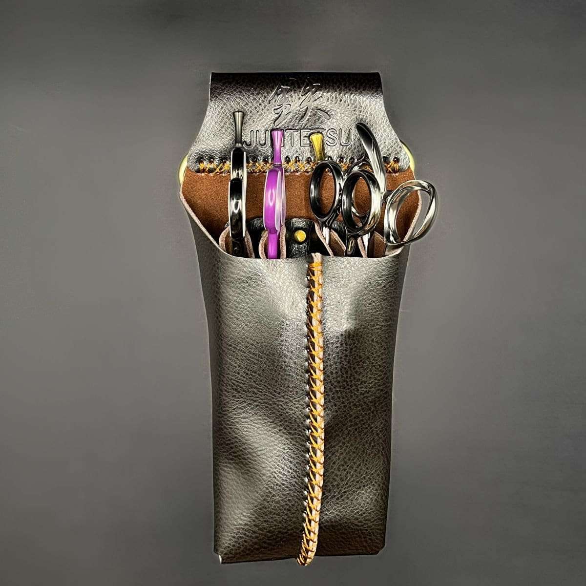 Juntetsu Dusk Brown Leather Holster - 4 Scissor Pocket (SKU: JUN-DUSK-4PC)