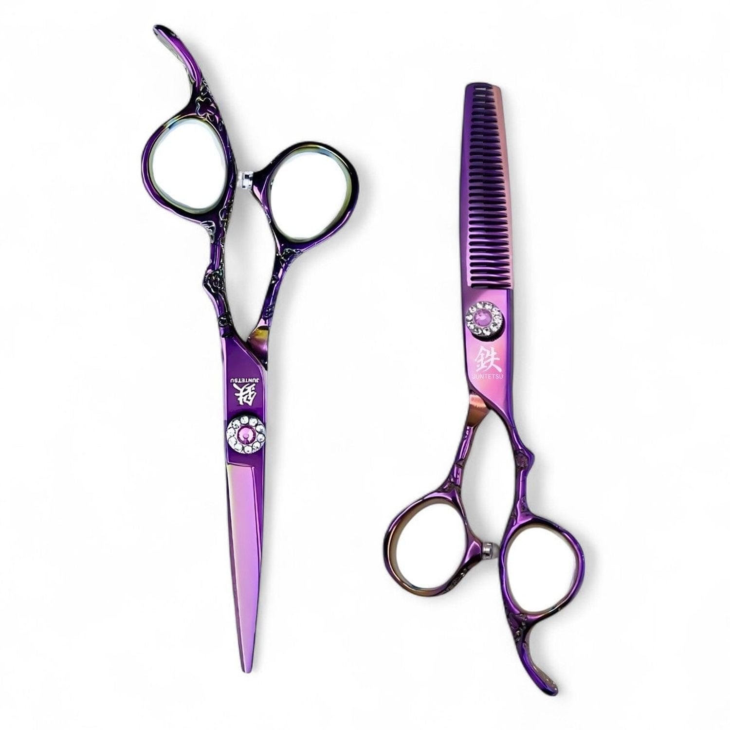 Luxury 6.5 Gold Barber Scissors & Thinning Shears Set - Stainless Steel Luxury 6.5 Gold Barber Scissors & Thinning Shears Set - Stainless Steel