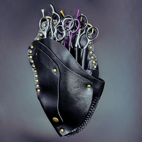 Professional Leather Scissor Holster | 6-Tool Capacity | Traditional ...