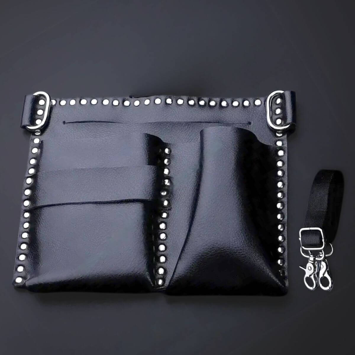 Juntetsu Kuro Flat Holster - 4 Professional Scissors (SKU: JUN-KURO-4PC)