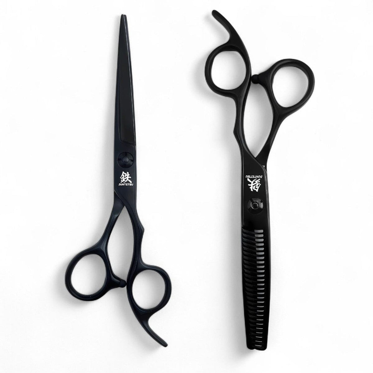 Juntetsu Matte Black Offset Professional Shear Set - Juntetsu Scissors - Japan Scissors USA