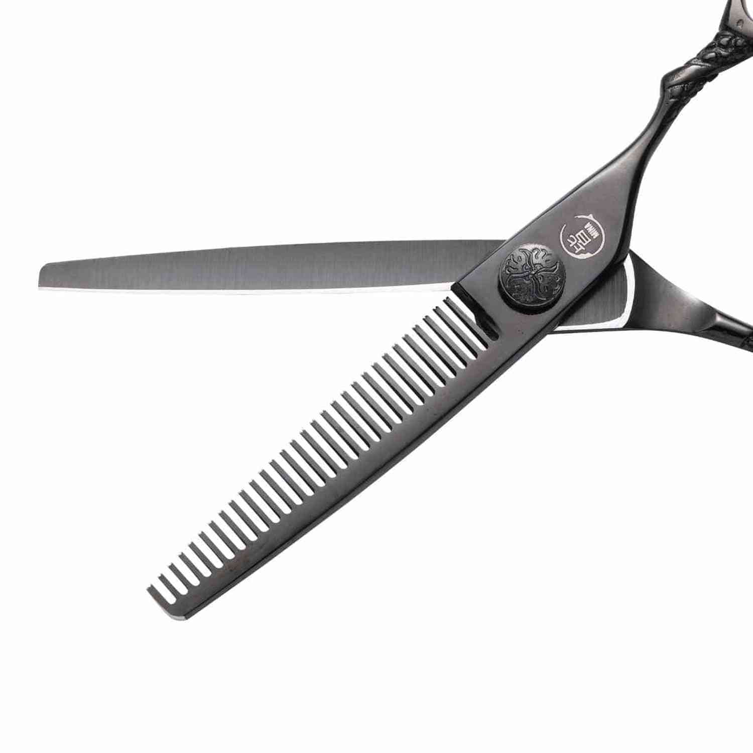 Mina Ash Black Thinning Shears: Professional 7CR Steel | Japan