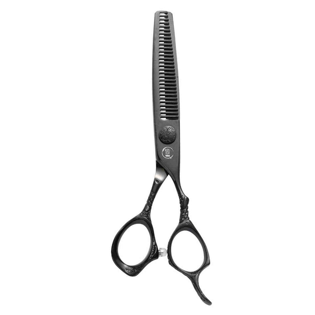 Minaページ Mina Ash Black Thinning Shears: Professional 7CR Steel | Japan