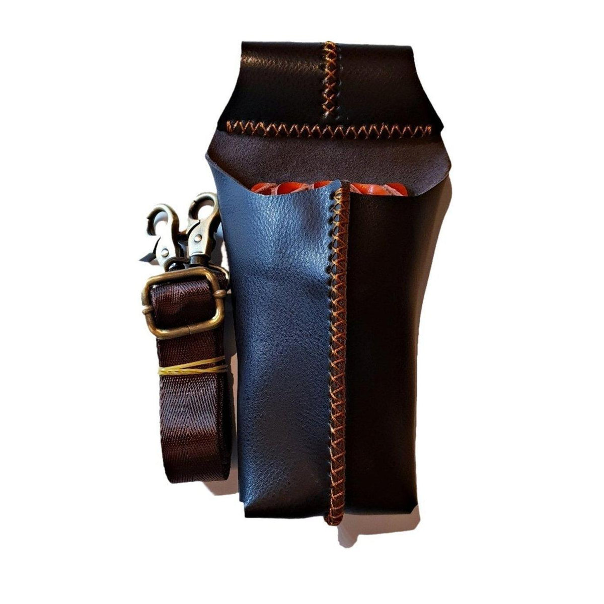 Dusk Brown Leather Scissor Holster: Protects 4 Shears - Japan Scissors - Japan Scissors USA