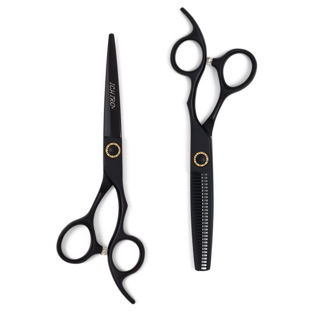 Ichiro Matte Black Hairdressing Scissor Set Japan Scissors USA