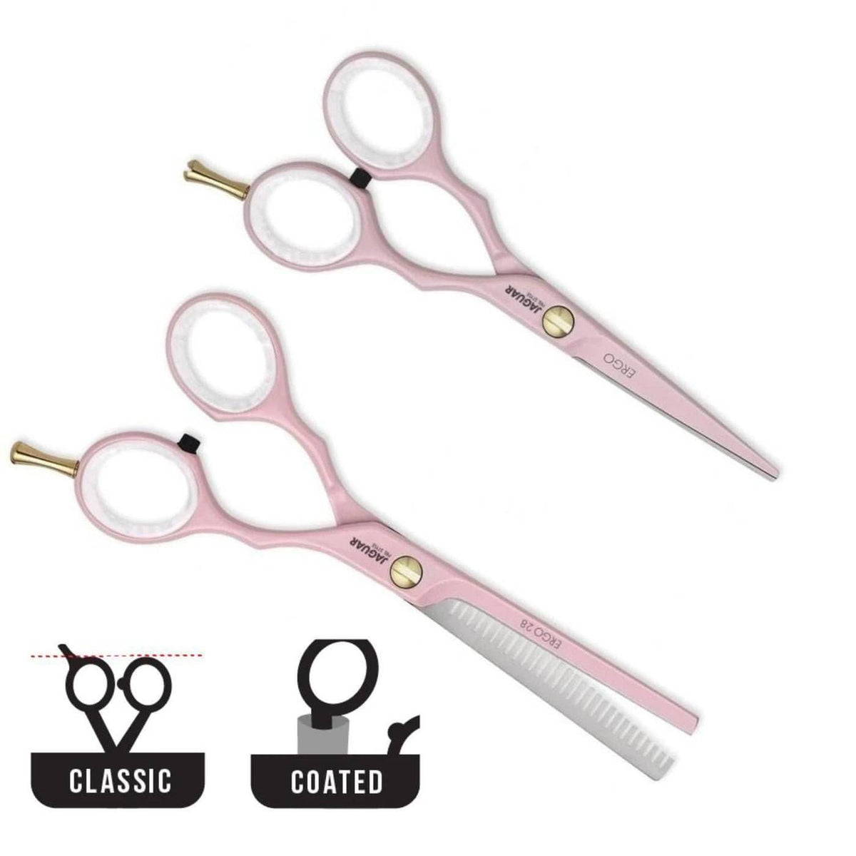 Jaguar Pink Pre Style Ergo Hairdressing Shear Set - Jaguar Scissors - Japan Scissors USA