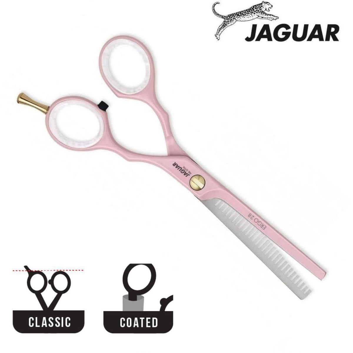 Jaguar Pre Style Ergo 28 Pink Thinning Shears (SKU: JAG-83855-1)