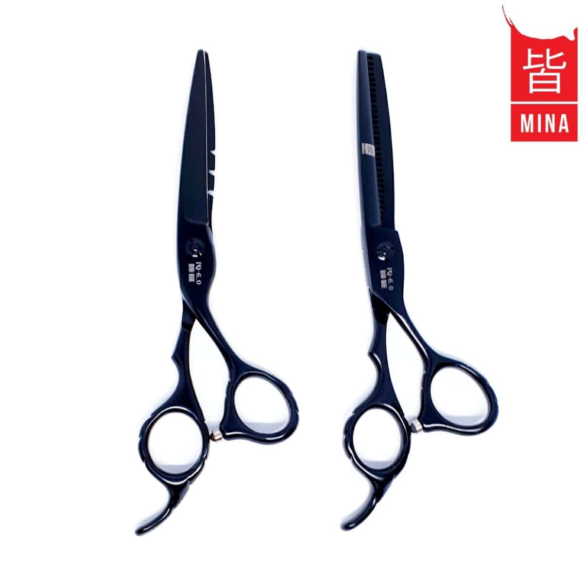 Mina Matte Black Hair Shear Set (SKU: MIN-MTB-S60)