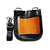 Premium svart & orange läderhölster: Skydda 7 hårsaxar - Japan Scissors USA