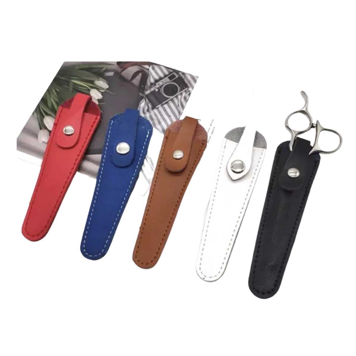  6 Pieces Scissors Sheath Safety Leather Scissors Cover